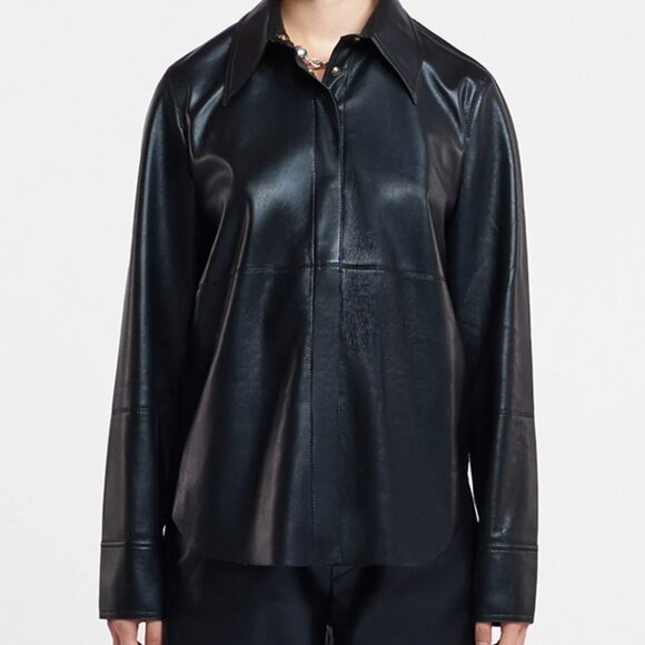 Pre-owned Nanushka vegan-leather long-sleeve shirt - size S - Picture 2 of 9